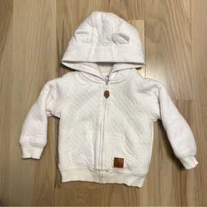 Carter's Quilted White Kids Hoodie Unisex 12 Months.